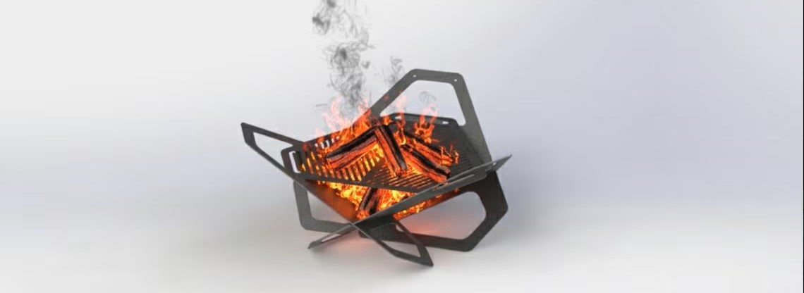 CHILZ BBQ30 Collapsible Triangle Fire Pit & Portable BBQ Grill - Image 4