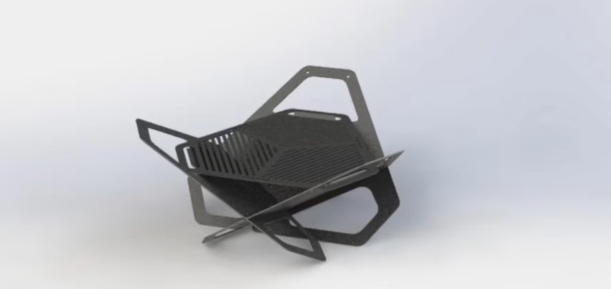CHILZ BBQ30 Collapsible Triangle Fire Pit & Portable BBQ Grill - Image 3
