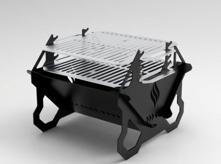CHILZ Collapsible Fire Pit BBQ50 Grill – Portable Laser-Cut Outdoor Cooker