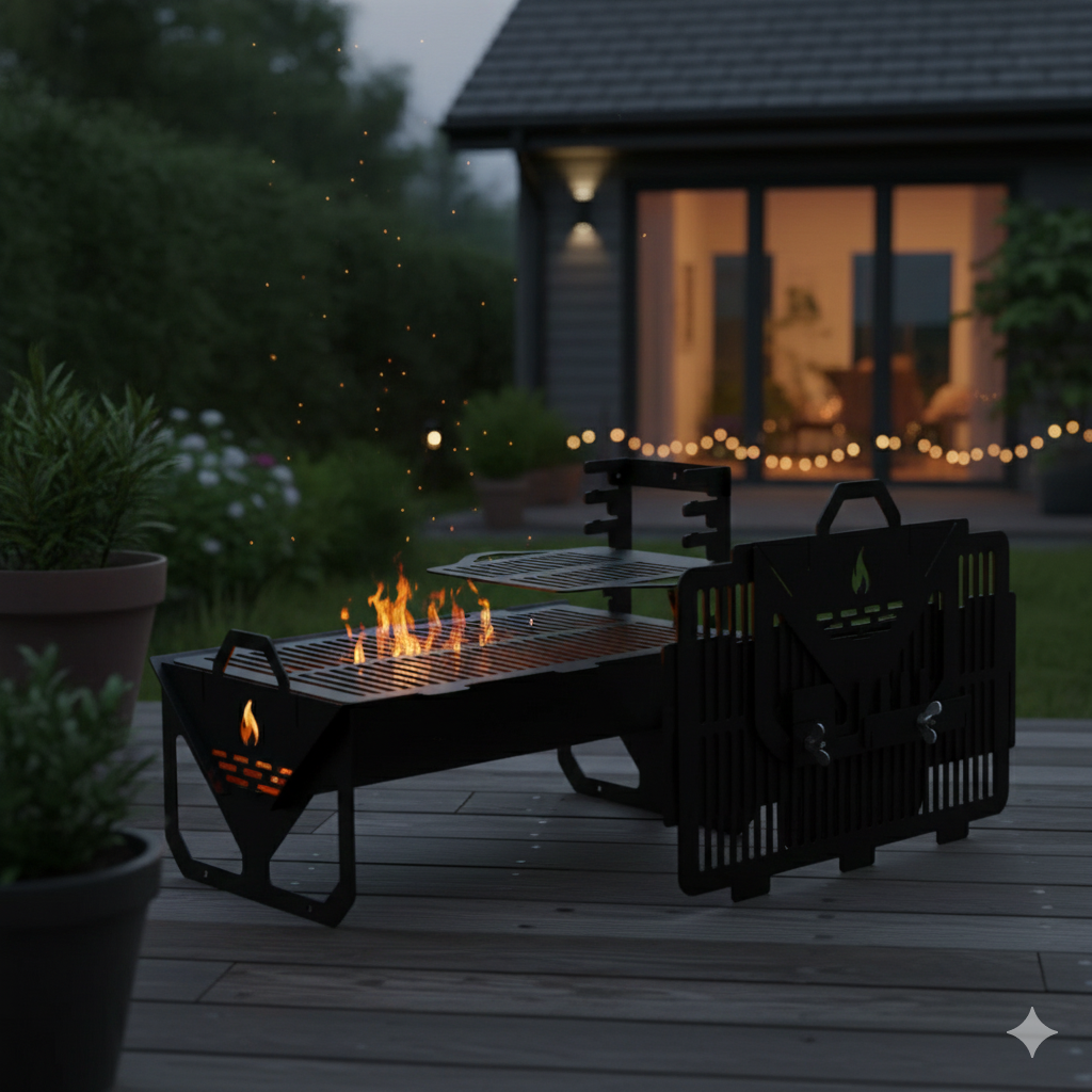 CHILZ Portable Fire Pit BBQ Grill – Model BBQ70 - Image 2