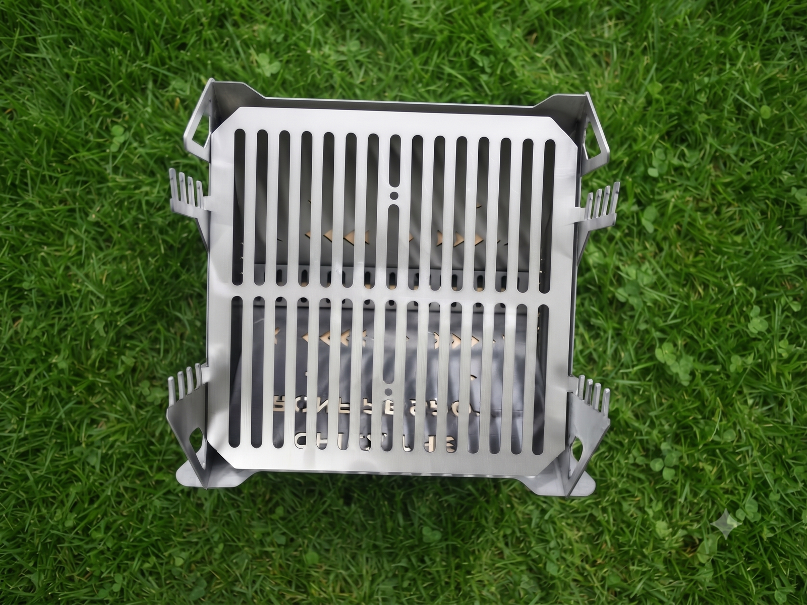CHILZ Collapsible Fire Pit BBQ50 Grill – Portable Laser-Cut Outdoor Cooker With 5 Skewer Stainless steel and Gloves - Image 7